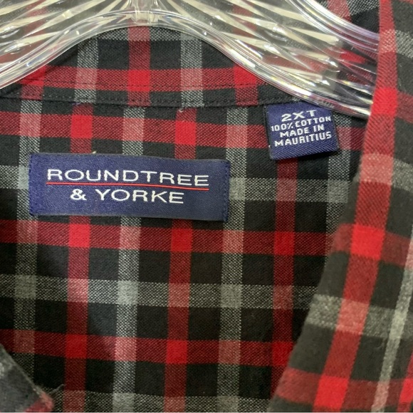 Men's Round Tree & York Long Sleeve Button Down Shirt size 2XT Tall - Picture 2 of 10